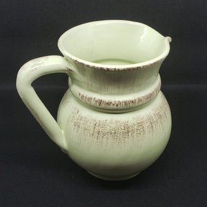 DE SILVA Italian Glazed Pottery Pitcher 6.5" tall,